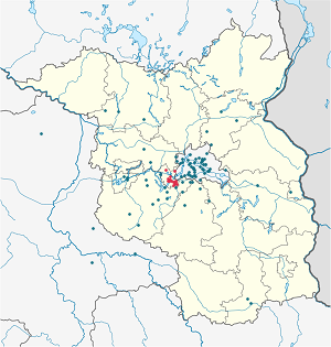 Map of Potsdam with markings for the individual supporters