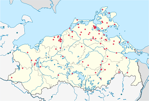 Map of Mecklenburg-Vorpommern with markings for the individual supporters