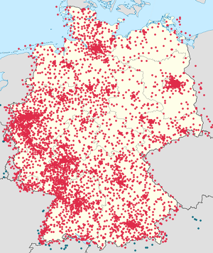 Karte von Deutschland mit Markierungen für die einzelnen Unterstützenden