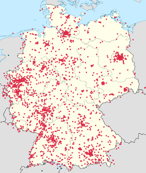 Karte von Deutschland mit Markierungen für die einzelnen Unterstützenden