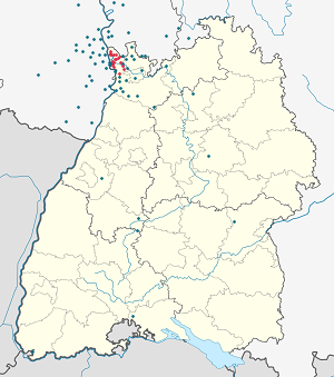 Karte von Mannheim mit Markierungen für die einzelnen Unterstützenden
