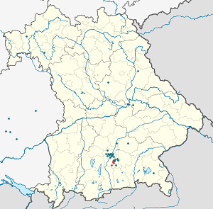 Map of Oberhaching with markings for the individual supporters