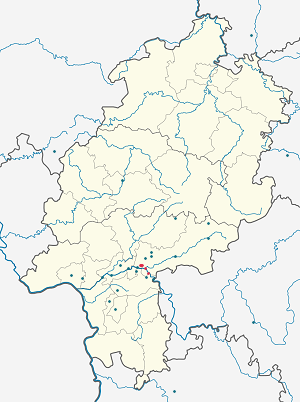 Mapa města Hanau se značkami pro každého podporovatele 