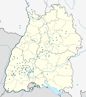 Karte von Schonach im Schwarzwald mit Markierungen für die einzelnen Unterstützenden