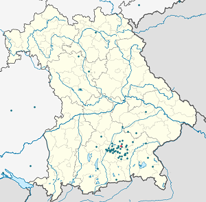 Kaart van Markt Schwaben met markeringen voor elke ondertekenaar