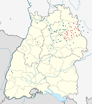 Map of Landkreis Schwäbisch Hall with markings for the individual supporters