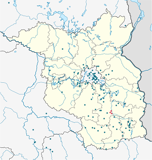 Karte von Lübben (Spreewald) mit Markierungen für die einzelnen Unterstützenden