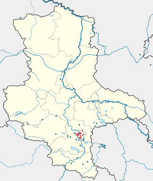 Map of Halle (Saale) with markings for the individual supporters