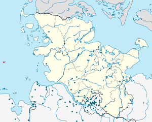 Mapa mesta Helgoland so značkami pre jednotlivých podporovateľov