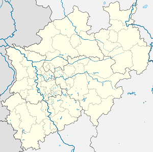 Zemljevid Solingen, Nemčija z oznakami za vsakega navijača