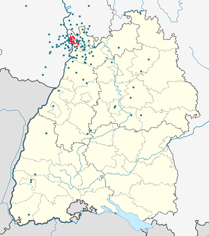 Map of Mannheim with markings for the individual supporters