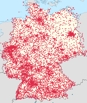 Map of Germany with markings for the individual supporters