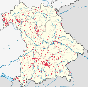 Karte von Bayern mit Markierungen für die einzelnen Unterstützenden