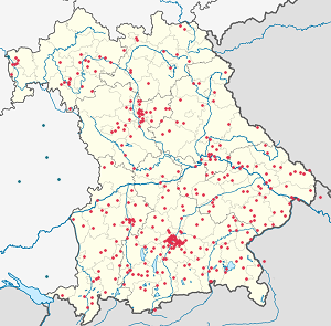 Map of Bavaria with markings for the individual supporters