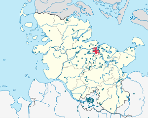 Karte von Kiel mit Markierungen für die einzelnen Unterstützenden