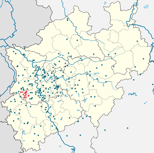 Karte von Mönchengladbach mit Markierungen für die einzelnen Unterstützenden