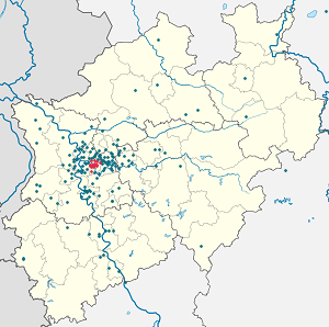 Mapa de Mülheim com marcações de cada apoiante