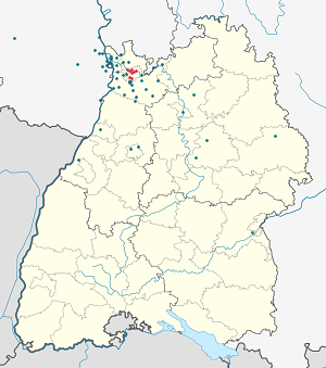 Карта на Хайделберг с маркери за всеки поддръжник