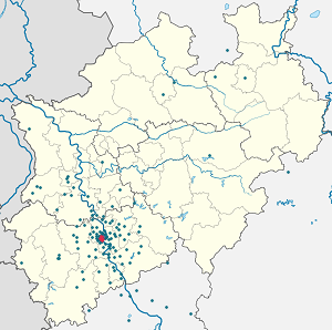 Karte von Köln-Innenstadt (Stadtbezirk) mit Markierungen für die einzelnen Unterstützenden