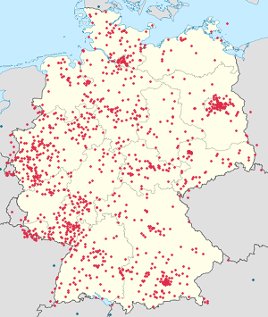 Mapa Niemcy z zaznaczonymi osobami wspierającymi