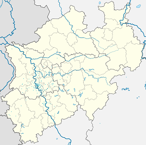 Mapa Okręg administracyjny 3 Düsseldorfu ze znacznikami dla każdego kibica