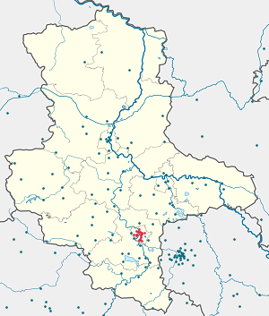 Mapa města Halle se značkami pro každého podporovatele 