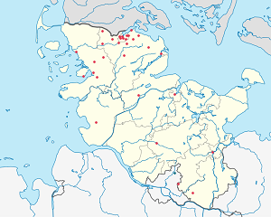 Šlėzvigas-Holšteinas žemėlapis su individualių rėmėjų žymėjimais