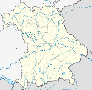 Mapa Ansbach ze znacznikami dla każdego kibica