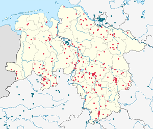 Karte von Niedersachsen mit Markierungen für die einzelnen Unterstützenden