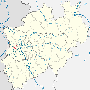 Karte von Kempen mit Markierungen für die einzelnen Unterstützenden
