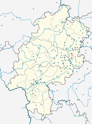 Mapa města Hünfeld se značkami pro každého podporovatele 