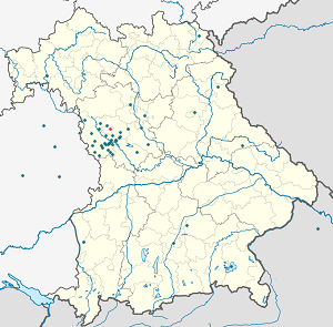 Zemljevid Ansbach z oznakami za vsakega navijača