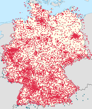 Map of Germany with markings for the individual supporters