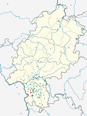 A(z) Pfungstadt térképe címkékkel minden támogató számára