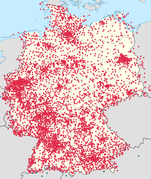 Გერმანია-ის რუკა თითოეული მხარდამჭერის მარკერებით