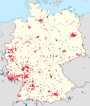 Karte von Deutschland mit Markierungen für die einzelnen Unterstützenden