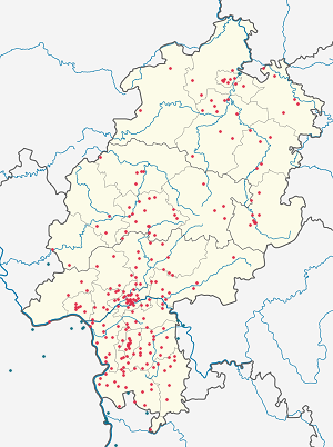 Map of Hesse with markings for the individual supporters
