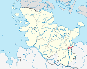 Karta mjesta Lübeck s oznakama za svakog pristalicu