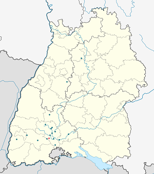 Harta lui Bräunlingen cu marcatori pentru fiecare suporter