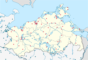 Karte von Mecklenburg-Vorpommern mit Markierungen für die einzelnen Unterstützenden