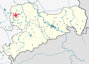 Karta över Leipzig med taggar för varje stödjare