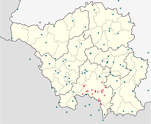 Karte von Saarbrücken mit Markierungen für die einzelnen Unterstützenden