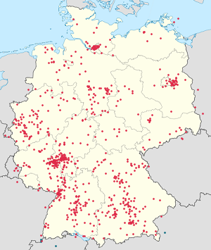 Map of Germany with markings for the individual supporters