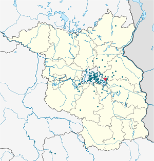 Map of Schöneiche bei Berlin with markings for the individual supporters
