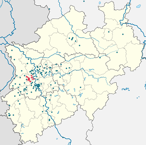 Karte von Krefeld mit Markierungen für die einzelnen Unterstützenden