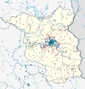 Karte von Brandenburg mit Markierungen für die einzelnen Unterstützenden