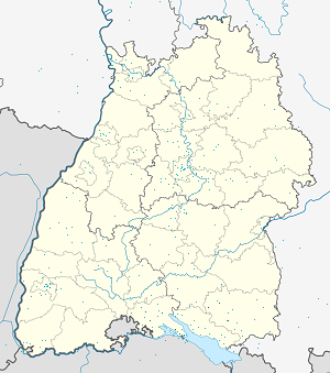 Badenas-Viurtembergas žemėlapis su individualių rėmėjų žymėjimais