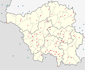 Karte von Saarland mit Markierungen für die einzelnen Unterstützenden