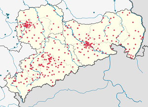 Karte von Sachsen mit Markierungen für die einzelnen Unterstützenden