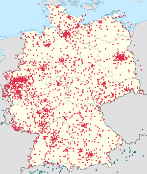 Map of Germany with markings for the individual supporters